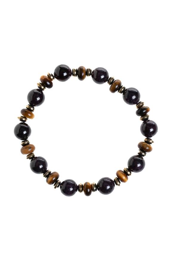 Sertifikalı Lal, Kaplan Gözü, Hematit Doğal Taş Bileklik - 5