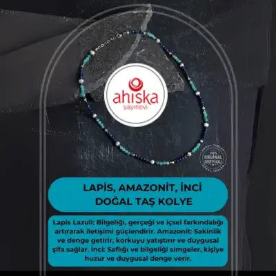 Sertifikalı Lapis, Amazonit, İnci Doğal Taş Kolye - Doğal Taş (1)