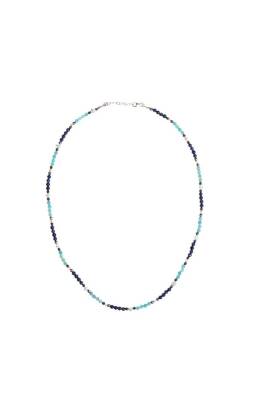 Sertifikalı Lapis, Amazonit, İnci Doğal Taş Kolye - 6