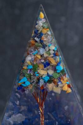 Sertifikalı Lapis Lazuli & Çakra Ağaçlı Piramit - 5