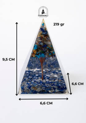 Sertifikalı Lapis Lazuli & Çakra Ağaçlı Piramit - 6