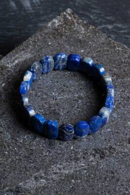 Sertifikalı Lapis Lazuli Geniş Kesim Doğal Taş Bileklik - Doğal Taş