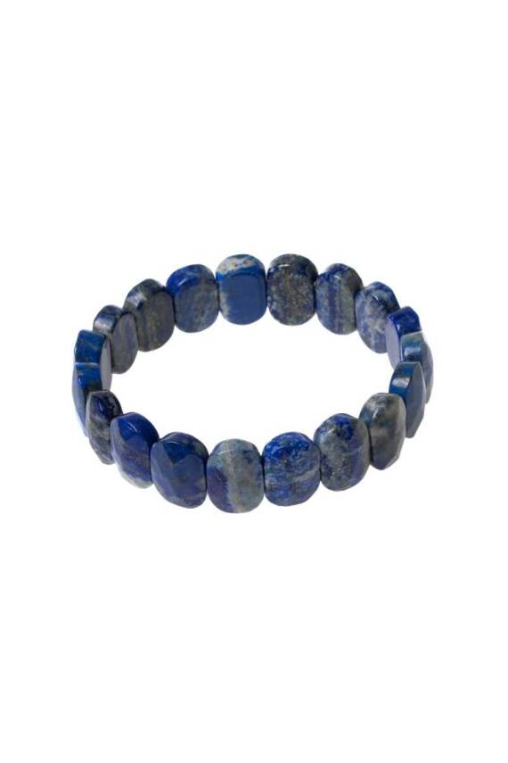 Sertifikalı Lapis Lazuli Geniş Kesim Doğal Taş Bileklik - 6