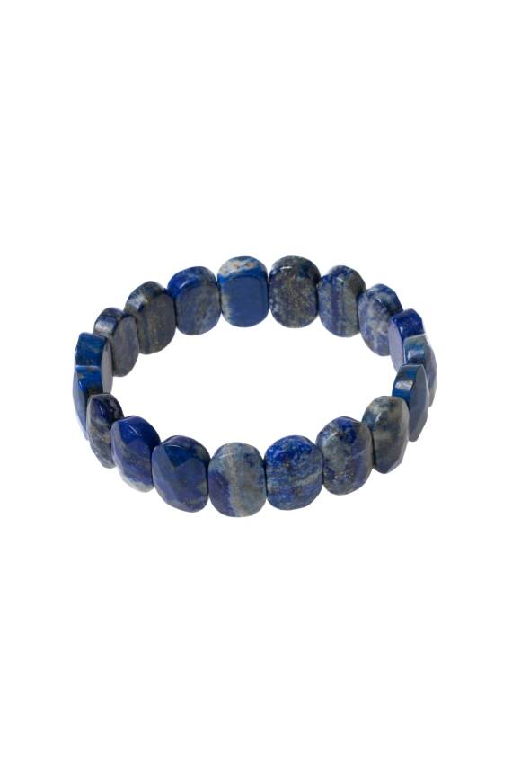 Sertifikalı Lapis Lazuli Geniş Kesim Doğal Taş Bileklik - 5