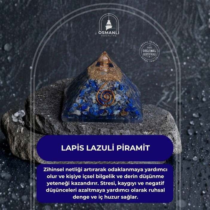 Sertifikalı Lapis lazuli Piramit - 2