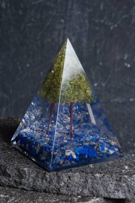 Sertifikalı Lapis Lazuli & Zebercet Ağaçlı Piramit - Osmanlı Doğal Taş