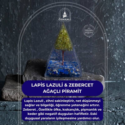 Sertifikalı Lapis Lazuli & Zebercet Ağaçlı Piramit - 2