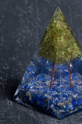 Sertifikalı Lapis Lazuli & Zebercet Ağaçlı Piramit - 3