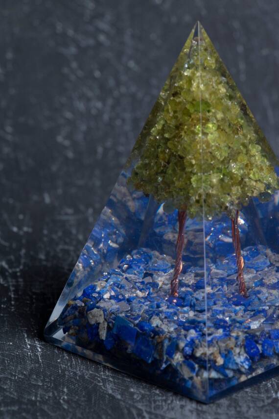 Sertifikalı Lapis Lazuli & Zebercet Ağaçlı Piramit - 3