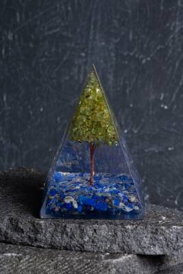 Sertifikalı Lapis Lazuli & Zebercet Ağaçlı Piramit - 4