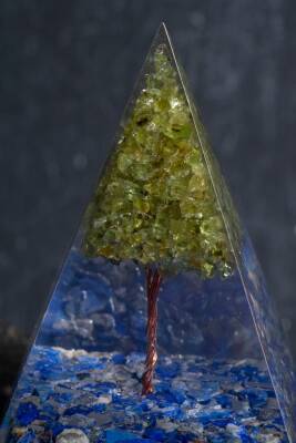 Sertifikalı Lapis Lazuli & Zebercet Ağaçlı Piramit - 5