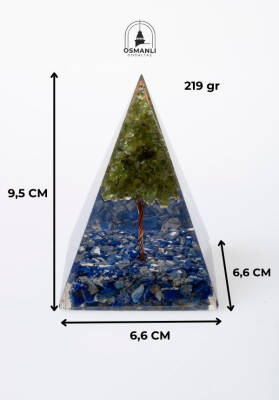Sertifikalı Lapis Lazuli & Zebercet Ağaçlı Piramit - 6