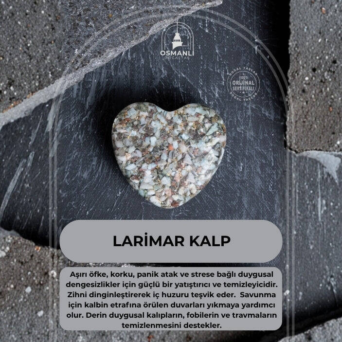 Sertifikalı Larimar Kalp - 2