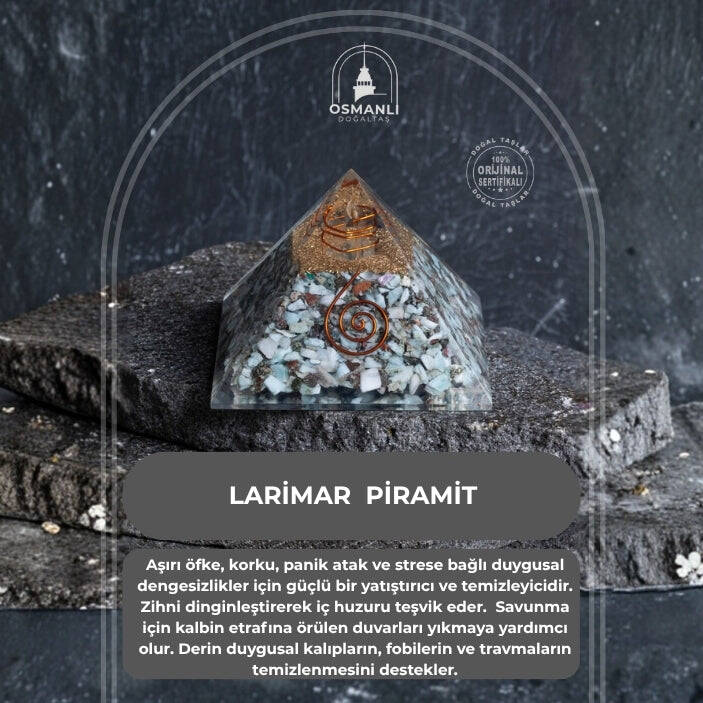 Sertifikalı Larimar Piramit - 2