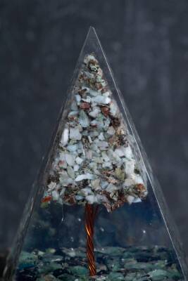 Sertifikalı Larimar & Zümrüt Ağaçlı Piramit - 5