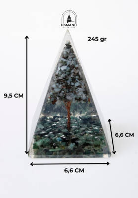 Sertifikalı Larimar & Zümrüt Ağaçlı Piramit - 6