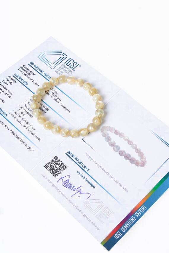 Sertifikalı Lepidolit Taşı Bileklik ( S.K: 303) - 1