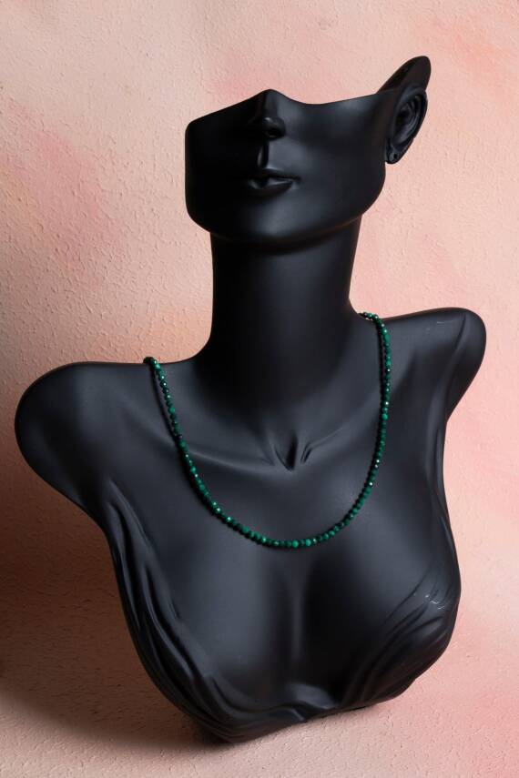 Sertifikalı Malahit Doğal Taş Kolye (SK:353) - 2