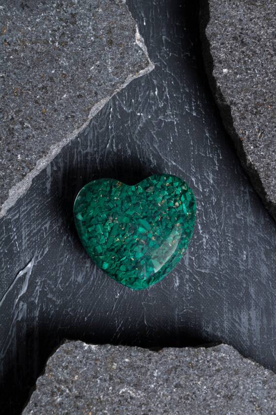 Sertifikalı Malahit Kalp - 1