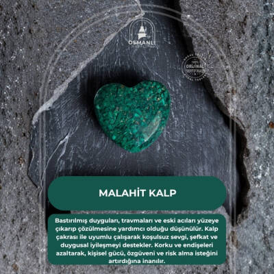 Sertifikalı Malahit Kalp - 2