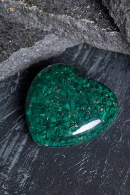 Sertifikalı Malahit Kalp - 3