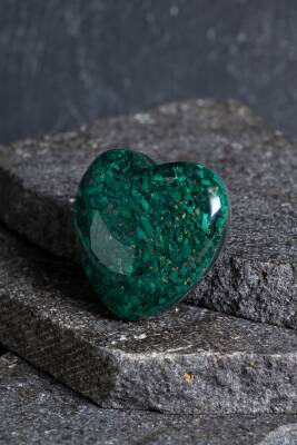 Sertifikalı Malahit Kalp - 5