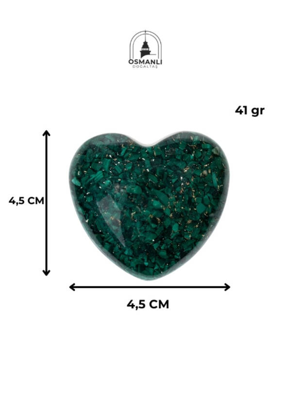 Sertifikalı Malahit Kalp - 6