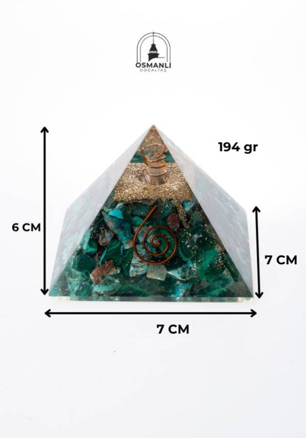 Sertifikalı Malahit Piramit - 6