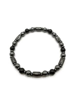 Sertifikalı Manyetikli Hematit - Hematit - Turmalin Doğal Taş Bileklik Romatizma Eklem Ağrıları - 4