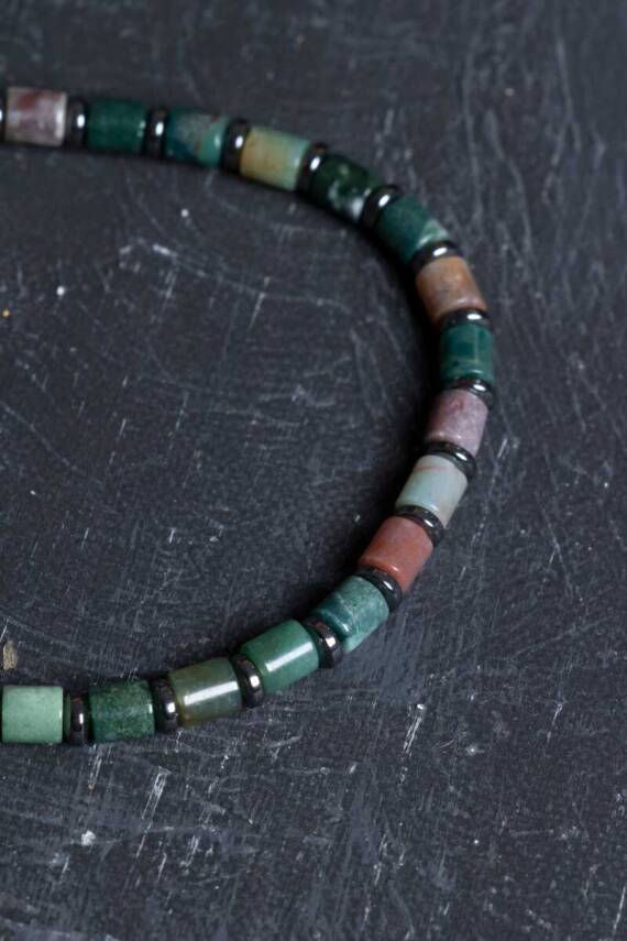 Sertifikalı Mint Akik Doğal Taş Makrome Bileklik (SK207) - 3