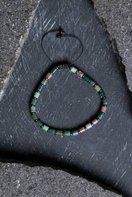 Sertifikalı Mint Akik Doğal Taş Makrome Bileklik (SK:207) - Osmanlı Doğal Taş