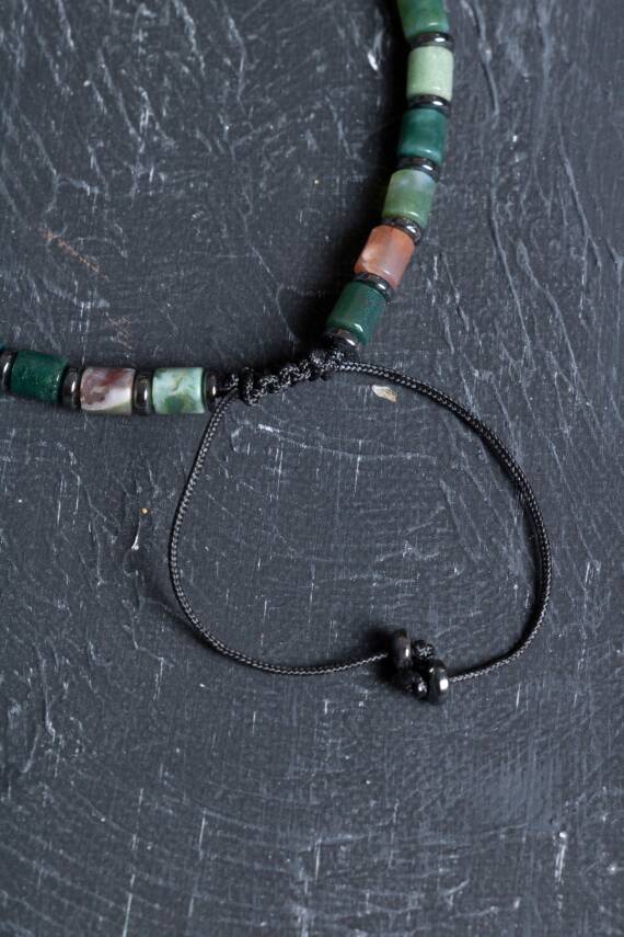 Sertifikalı Mint Akik Doğal Taş Makrome Bileklik (SK:207) - 4