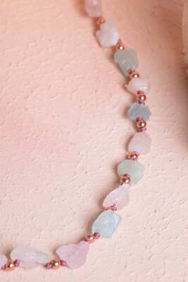 Sertifikalı Morganit Doğal Taş Makrome Kolye (SK:092) - 5