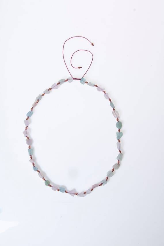 Sertifikalı Morganit Doğal Taş Makrome Kolye (SK:092) - 6