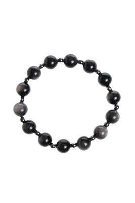 Sertifikalı Obsidyen, Hematit Doğal Taş Bileklik - 5