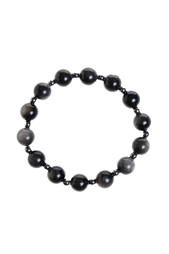 Sertifikalı Obsidyen, Hematit Doğal Taş Bileklik - 5