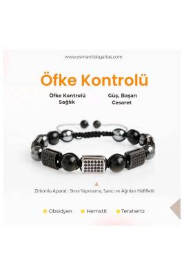 Sertifikalı Öfke Kontrolü Bilekliği-Doğal Taş Makrome Bileklik (SK:344) - Osmanlı Doğal Taş