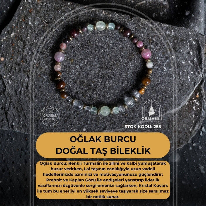 Sertifikalı Oğlak Burcu Doğal Taş Bileklik (SK:255) - 2