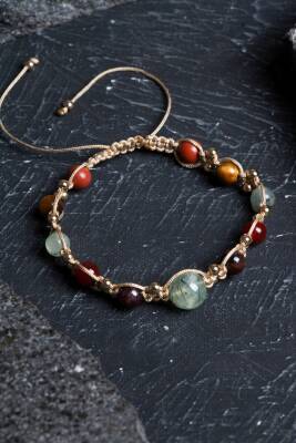 Sertifikalı Oğlak Burcu Doğal Taş Makrome Bileklik - 4