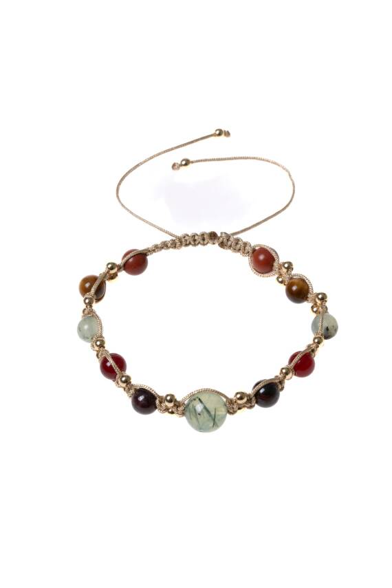 Sertifikalı Oğlak Burcu Doğal Taş Makrome Bileklik - 5