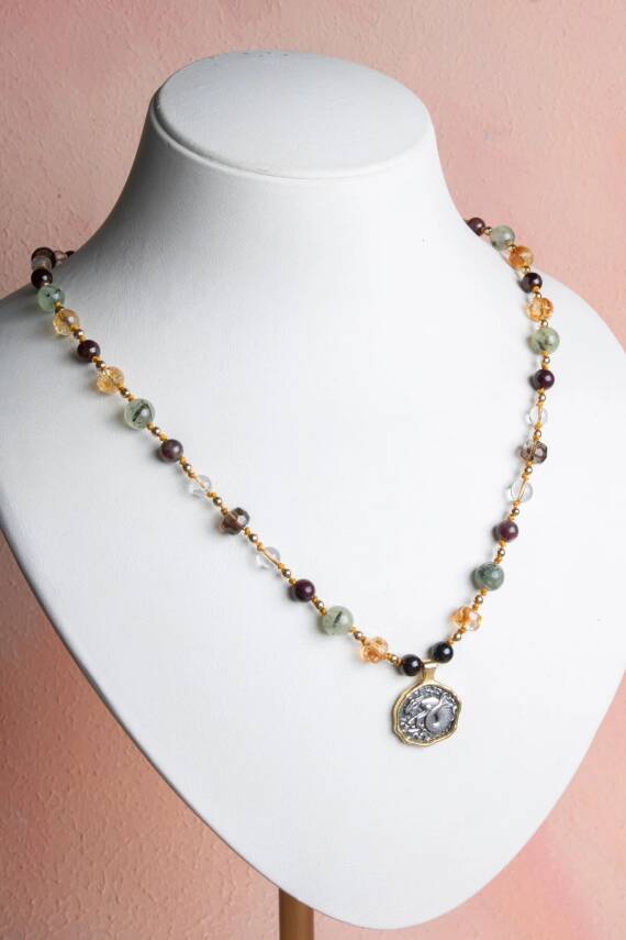 Sertifikalı Oğlak Burcu Doğal Taş Makrome Kolye - 1