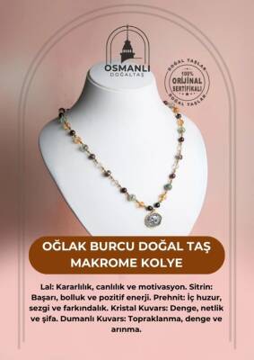 Sertifikalı Oğlak Burcu Doğal Taş Makrome Kolye - 2