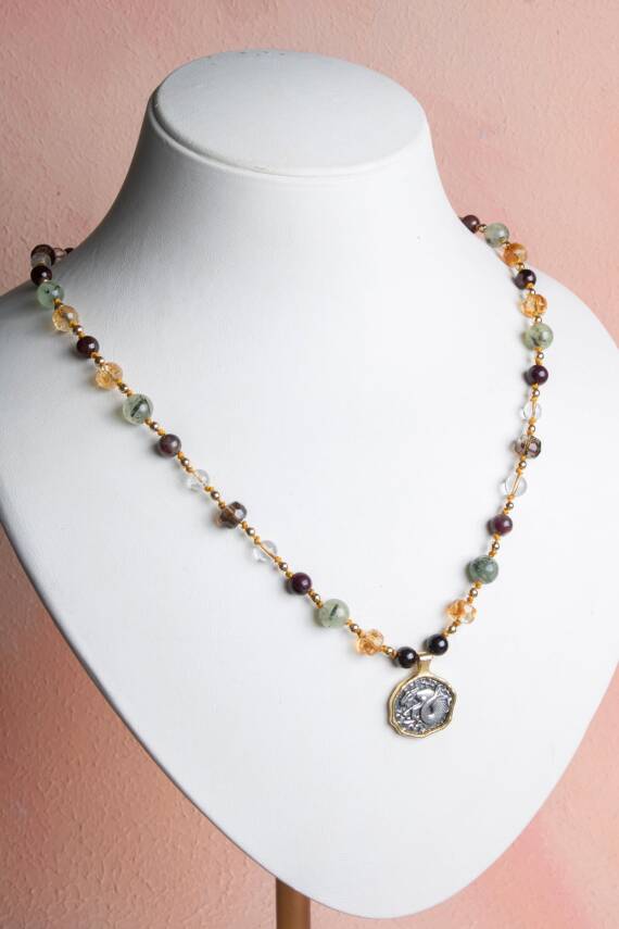 Sertifikalı Oğlak Burcu Doğal Taş Makrome Kolye - 1