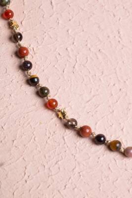 Sertifikalı Oğlak Burcu Gümüş Yıldızlı Doğal Taş Kolye - 3