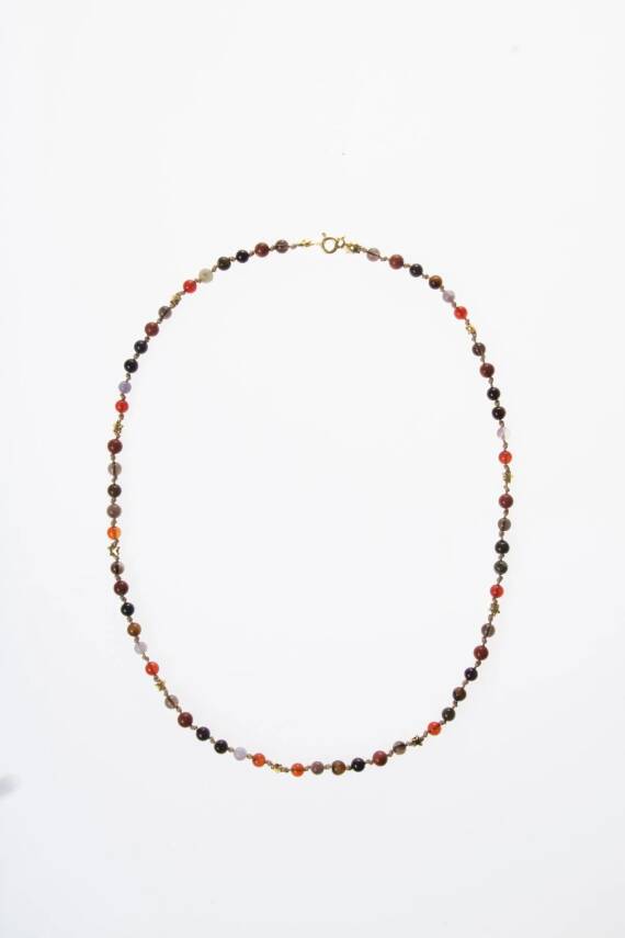 Sertifikalı Oğlak Burcu Gümüş Yıldızlı Doğal Taş Kolye - 5