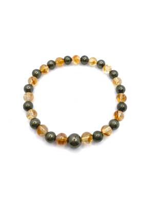 Sertifikalı Orijinal Hakiki 6mm Sitrin - Pirit Doğal Taş Misinalı Bileklik - 4