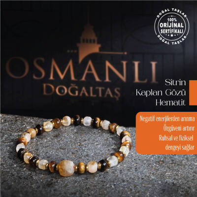 Sertifikalı Orijinal Jasper Yemen Akiği Doğal Taş Bileklik- Kaygı Bozukluğu - 3