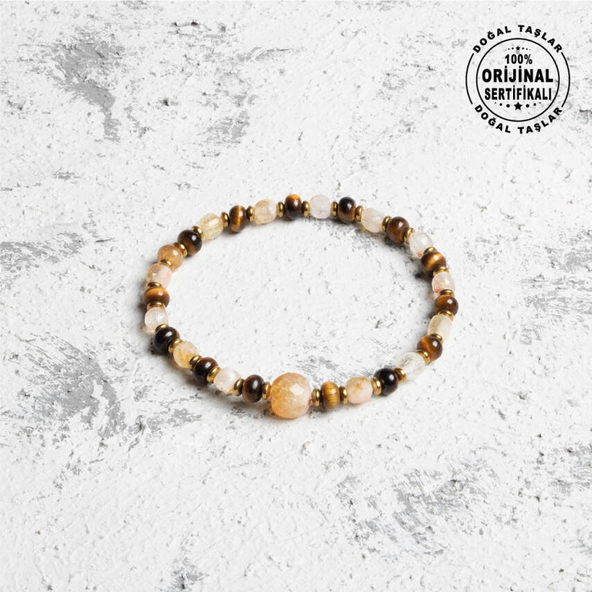 Sertifikalı Orijinal Kaplan Gözü Sedef Hematit Doğal Taş Bileklik - 2