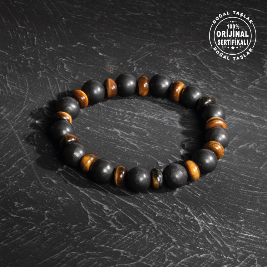 Sertifikalı Orijinal Pembe Kuvars Opal Hematit Doğal Taş Bileklik - 3