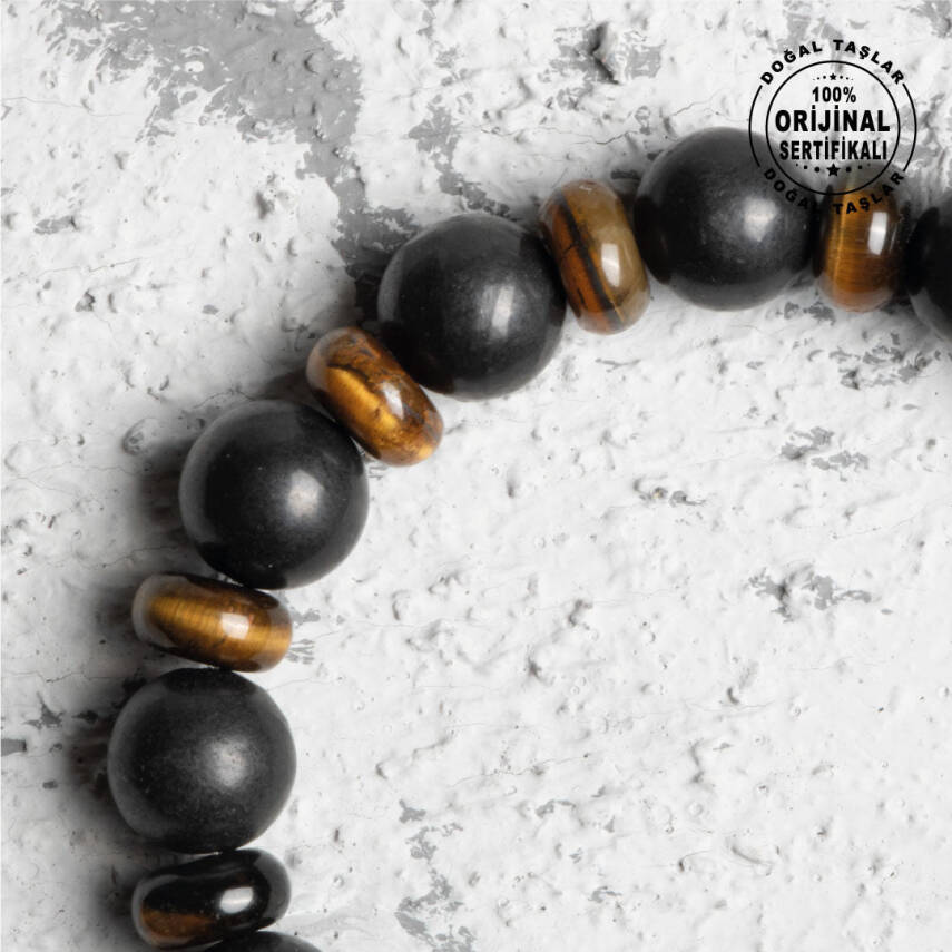 Sertifikalı Orijinal Pembe Kuvars Opal Hematit Doğal Taş Bileklik - 5